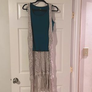 Long Crochet Fringe Vest